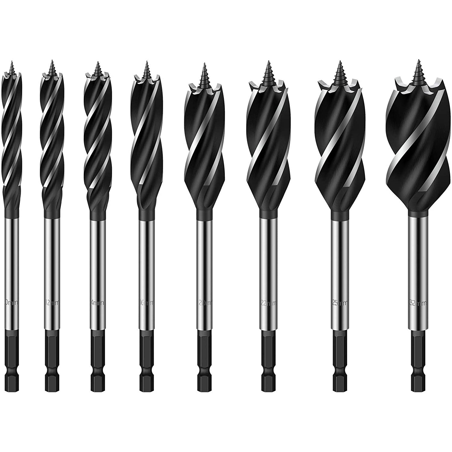 Mota herramientas MMJ5 Wood Drill Bits 4-10 mm 5 Units Silver